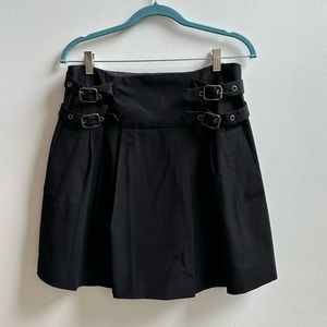 Nanette Lepore Black Skater Skirt with Symmetrical Buckles Size 10